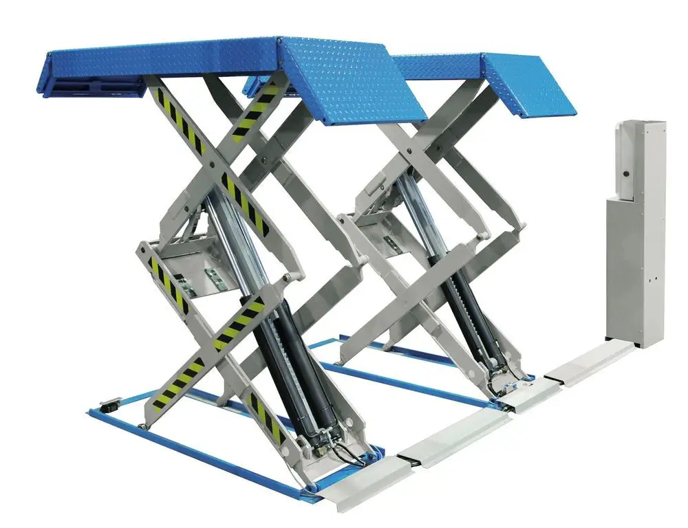 ravaglioli-rav535-electro-hydraulic-double-scissor-low-profile-lifts hydraulic lift with Hydronit hydraulic power unit